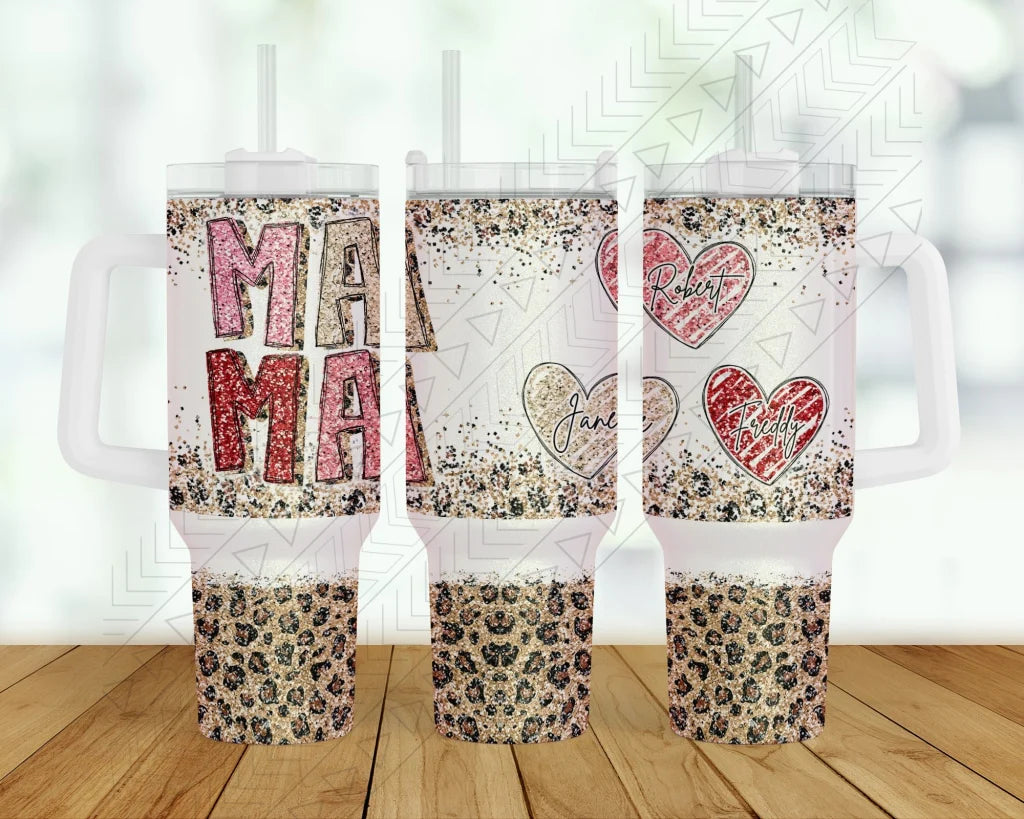 Sparkly Leopard Mama 40oz Tumbler