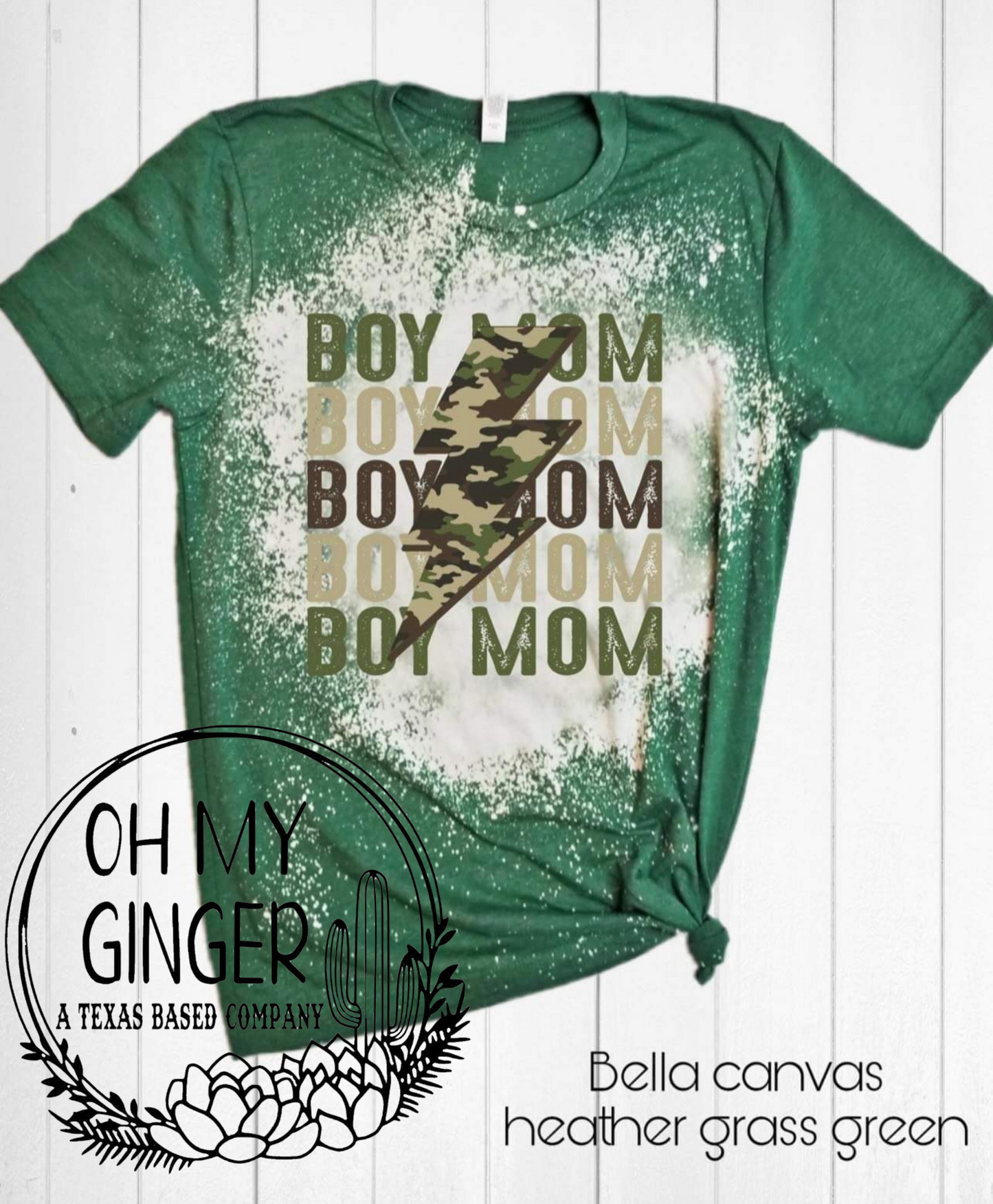 Boy Mom (Camo Lightening Bolt)